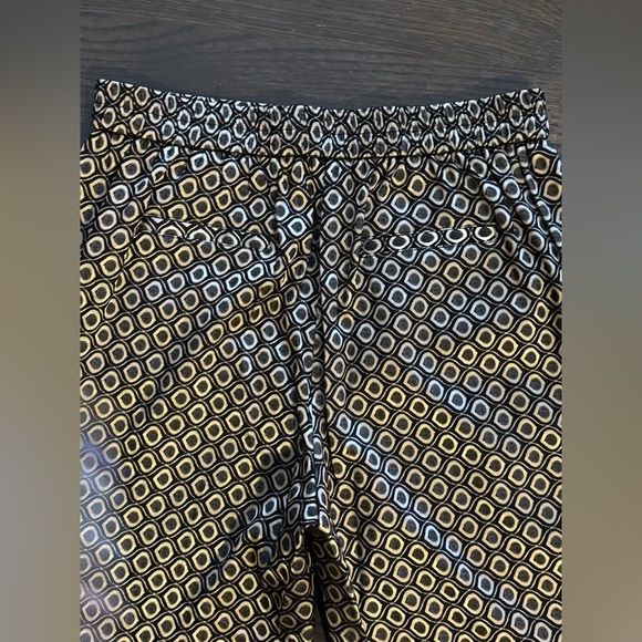 Anthropologie Larkin Gold Jacquard pull-on Trousers, High Waist, Small - Picture 7 of 7